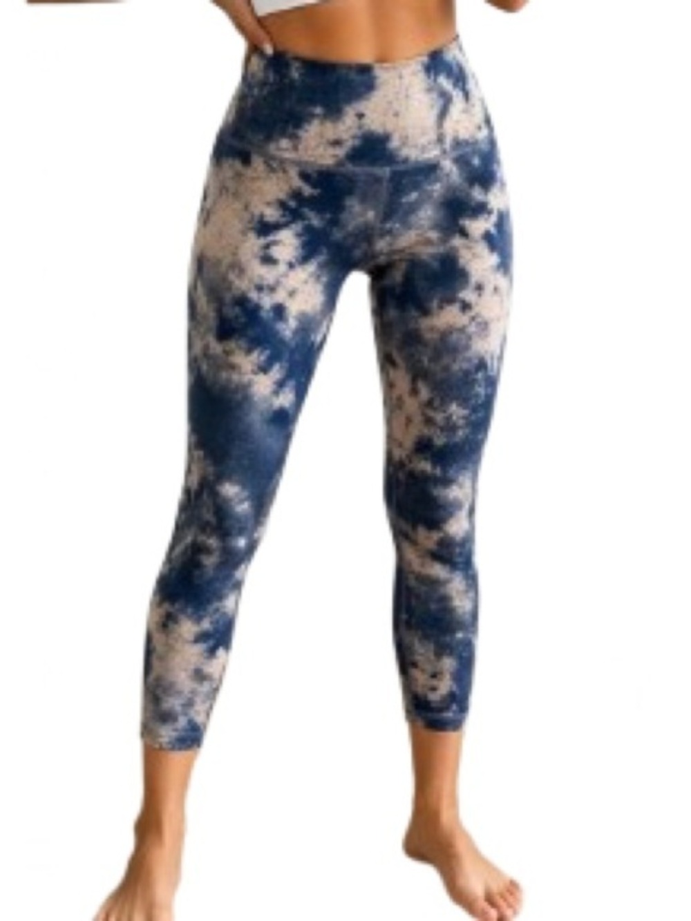 Harmony Balance Women’s Tie Dye Blue Leggings Cropped Yoga Pants Small
